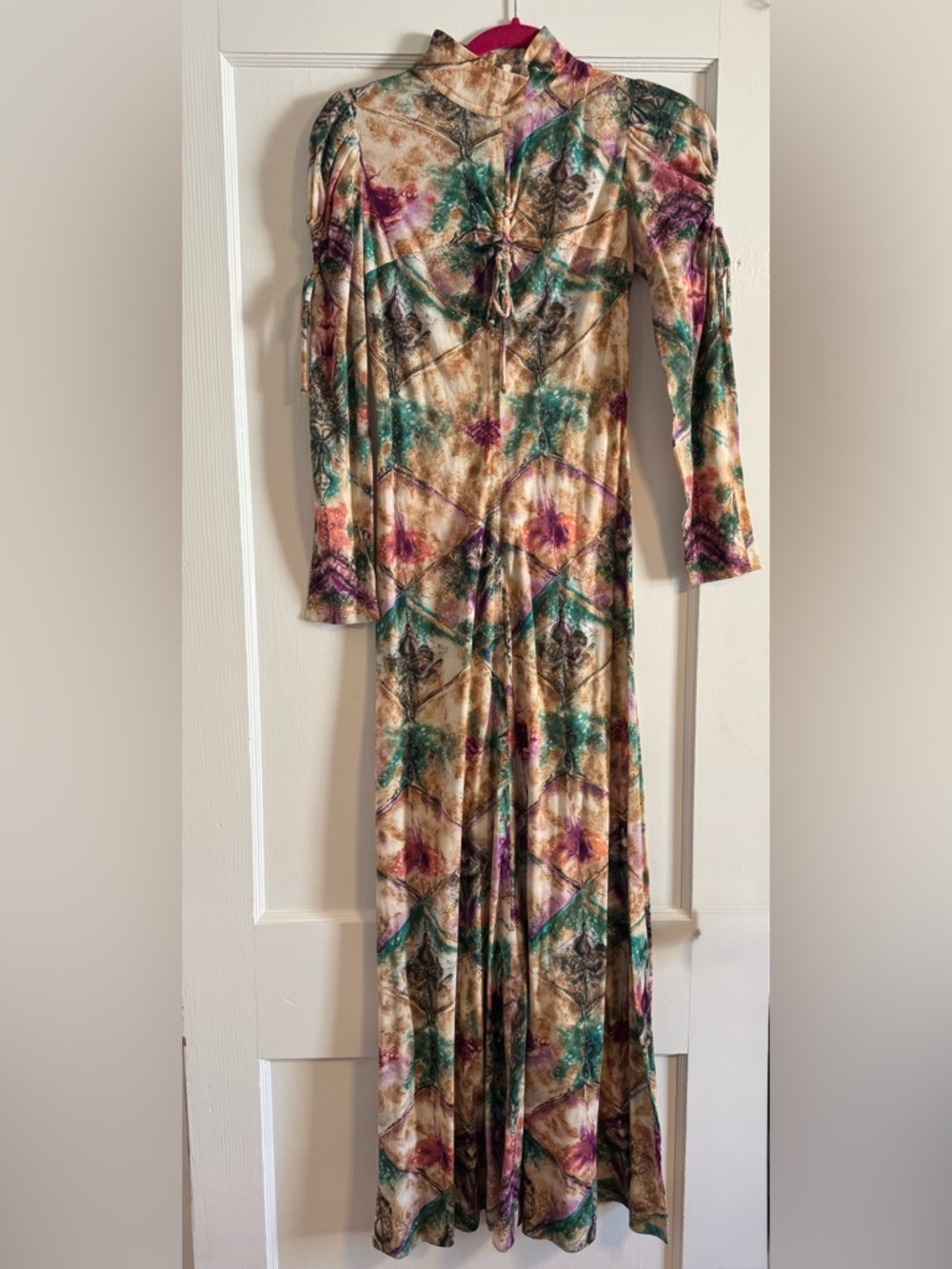 Vintage Long Sleeve Floral Maxi Dress
